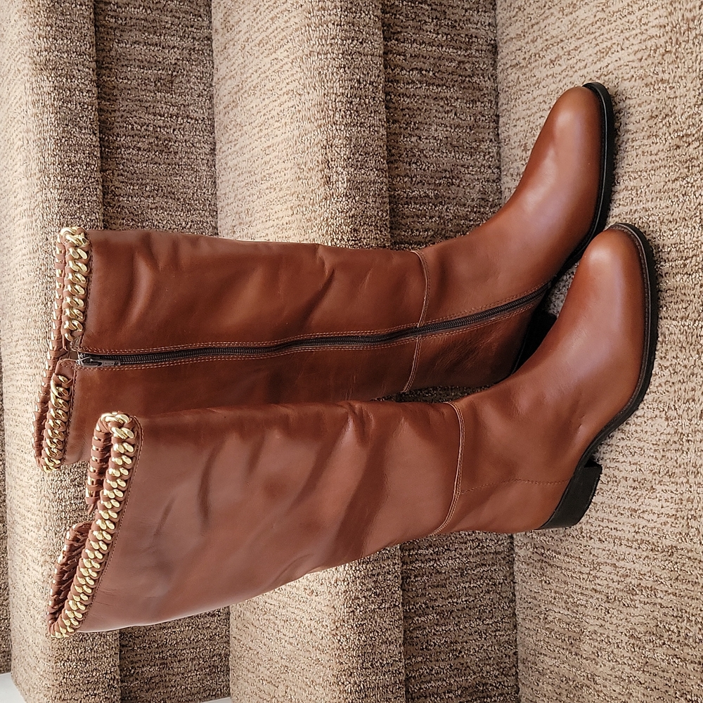 SARI Chain Brown Leather Boots